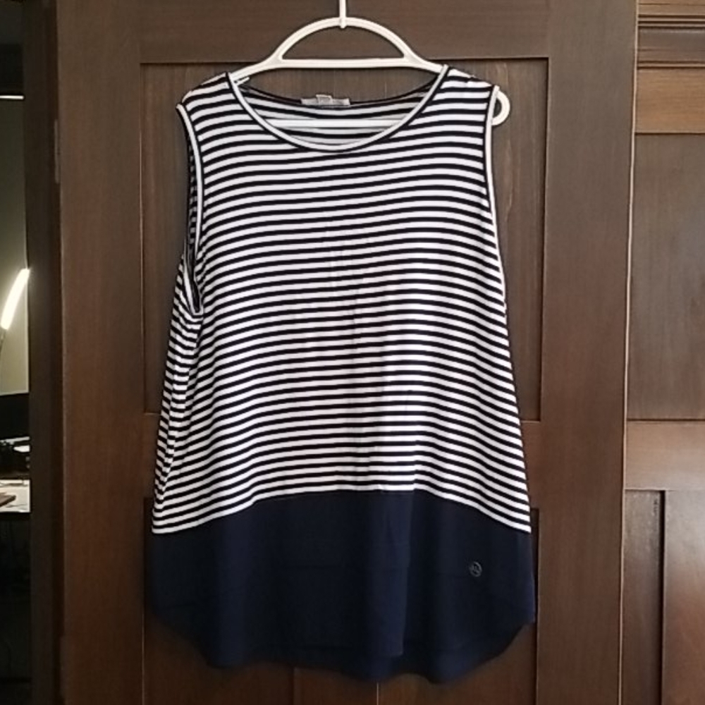 Navy and White Tank Top